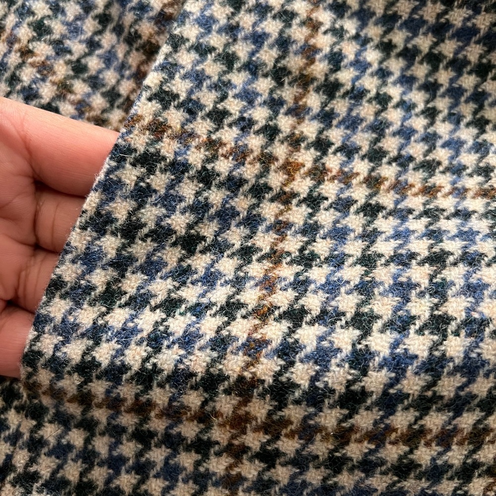 NWT J Crew Wool Navy/Green Multi Mini Skirt w/Pockets